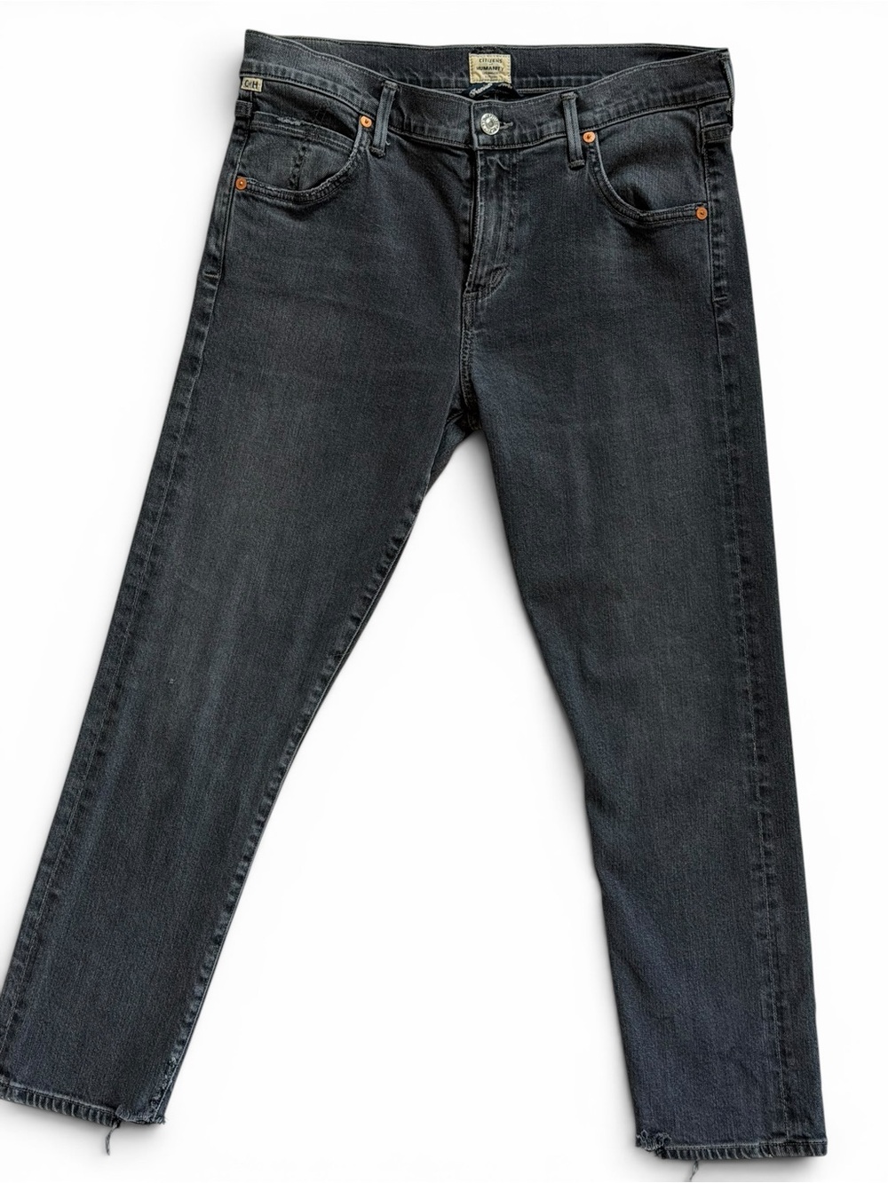 Citizens of Humanity Elsa Mid Rise Slim Fit Crop Jeans Dark Wash Size 28 - Picture 4 of 7